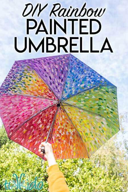 DIY Rainbow Painted Umbrella