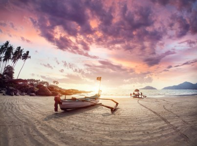 Beautiful Sunset at Goa beach