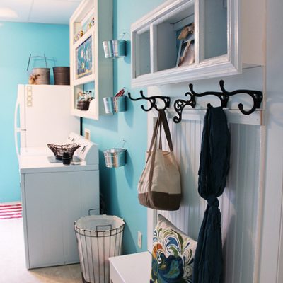 laundry room makeover, mud room bench