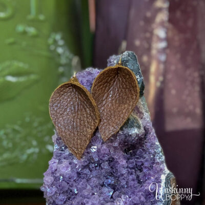 DIY Leather Leaf Earrings-9