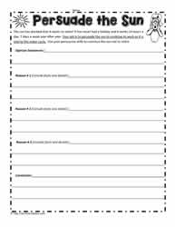 Persuasive Writing Worksheets