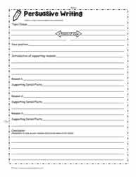 Persuasive Writing Worksheets