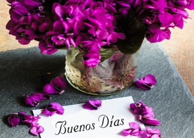 Tarjeta de buenos d&iacute;as con flores