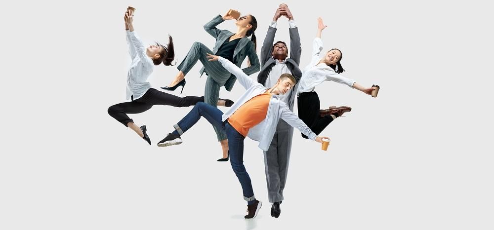 Happy office workers