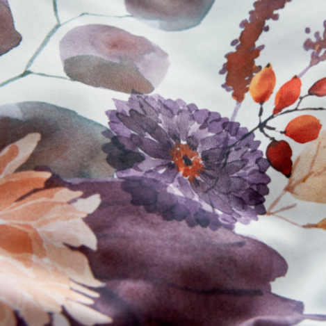 Satin Bettw&auml;sche mit Design aus reiner Bio-Baumwolle mit Herbstblumen von Cotonea