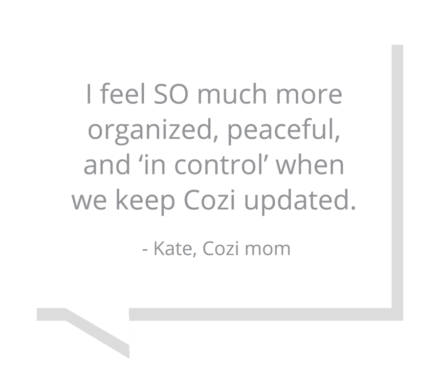 Kate, Cozi mom