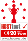In den Top 20 der Hosttest Awards 2019