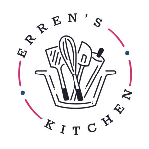 Erren's Kitchen written in a circle surrounding kitchen utensils