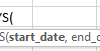 NETWORKDAYS Syntax
