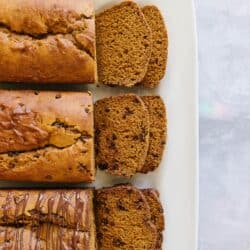 3 loaves of pumpkin bread made 3 ways