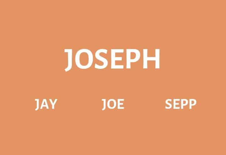 Joseph Nicknames