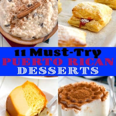 Picture collage of Puerto Rican desserts