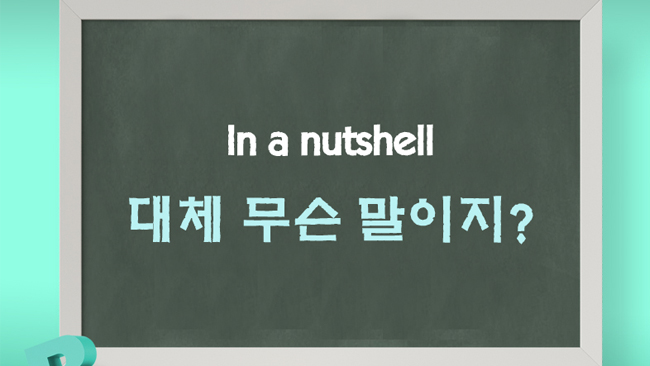 In a nutshell  대체 무슨 말이지?