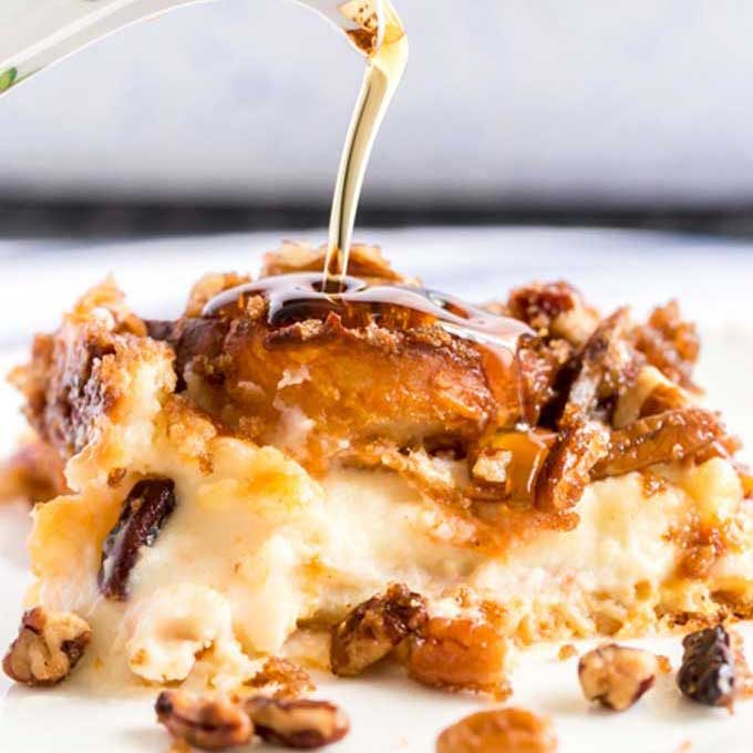 Pumpkin French Toast drizzled with maple syrup