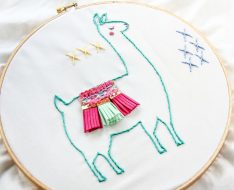 llama embroidery pattern