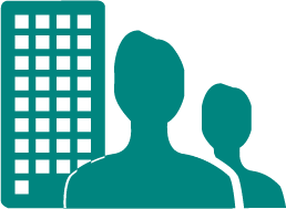Silhouette of person and building