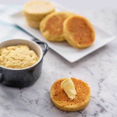 Keto 90 Second Bread &ndash; Quick Easy Microwave English Muffin Recipe