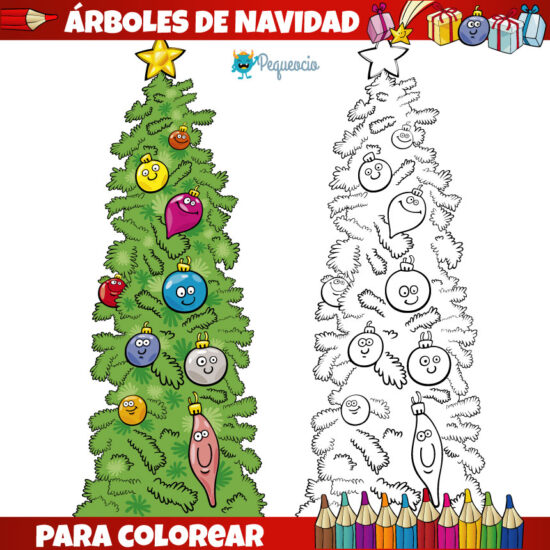 dibujos de &aacute;rboles de Navidad para imprimir