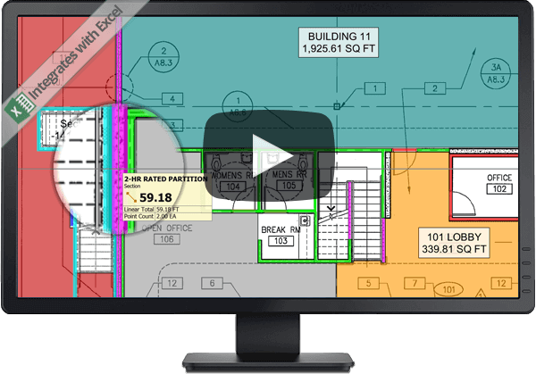 Monitor with video link and a takeoff on it