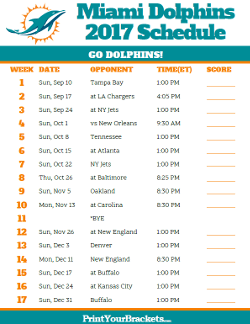 2019 NFL Team Schedules
