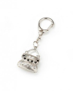 silver handbag 3d keyring