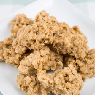 pumpkin spic no bake cookies on white plate