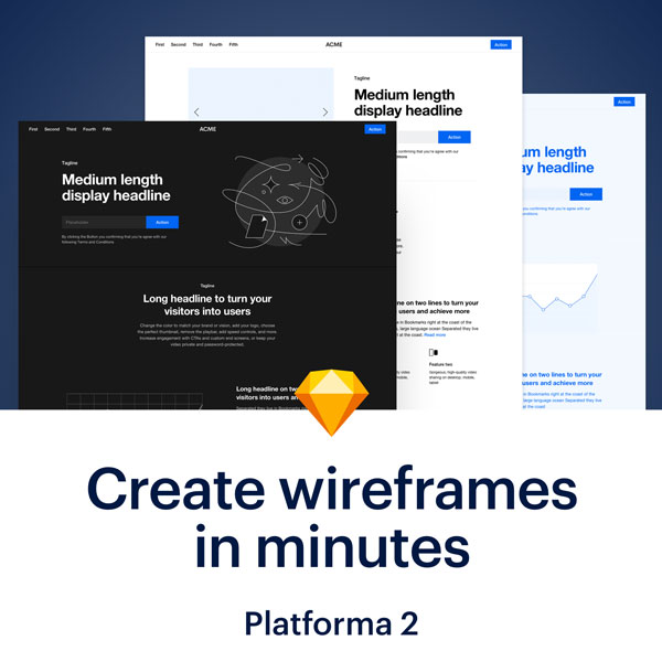 Platforma 2 - Website Wireframe Kit for Sketch