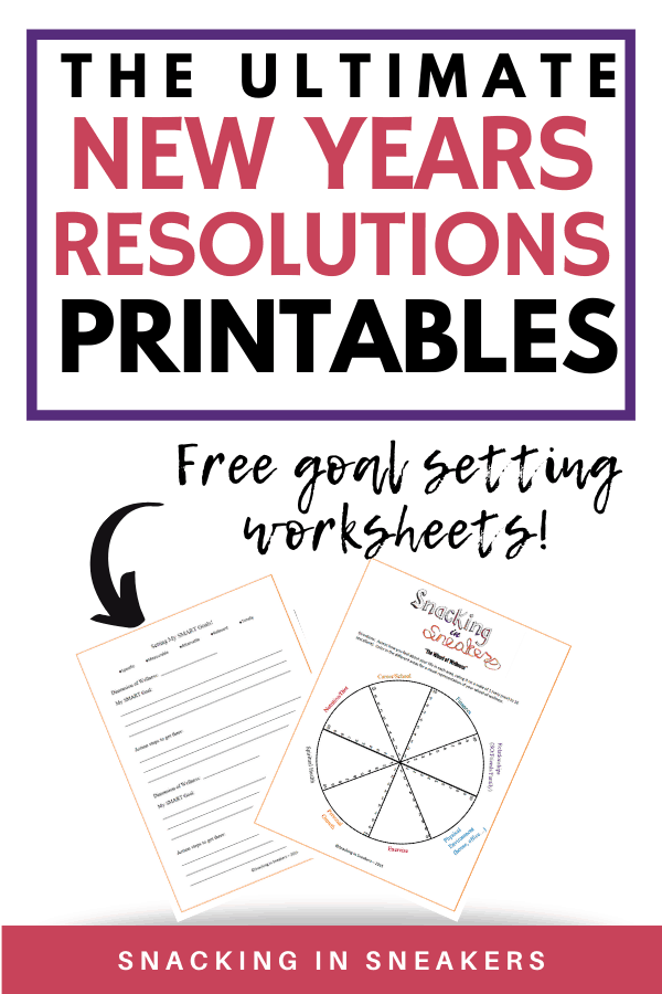 New years resolutions goal setting printables