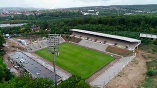 Luftbildaufnahme des Saarbrücker Ludwigsparkstadion im September 2019 (Foto: Alexander M. Gro&szlig;)