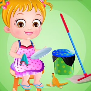 Baby Hazel Cleaning Time