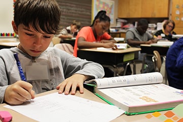 children writing