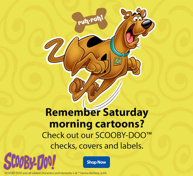Remember Saturday morning cartoons? Check out our SCOOBY-DOO&trade; checks, covers and labels - Shops Now