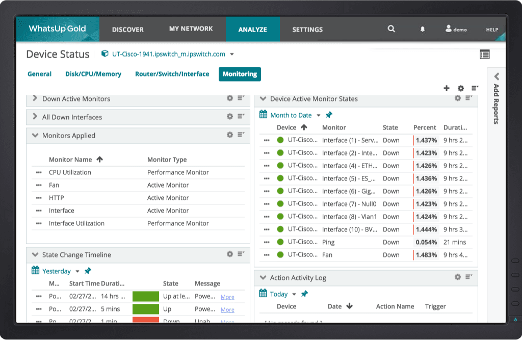 network device status