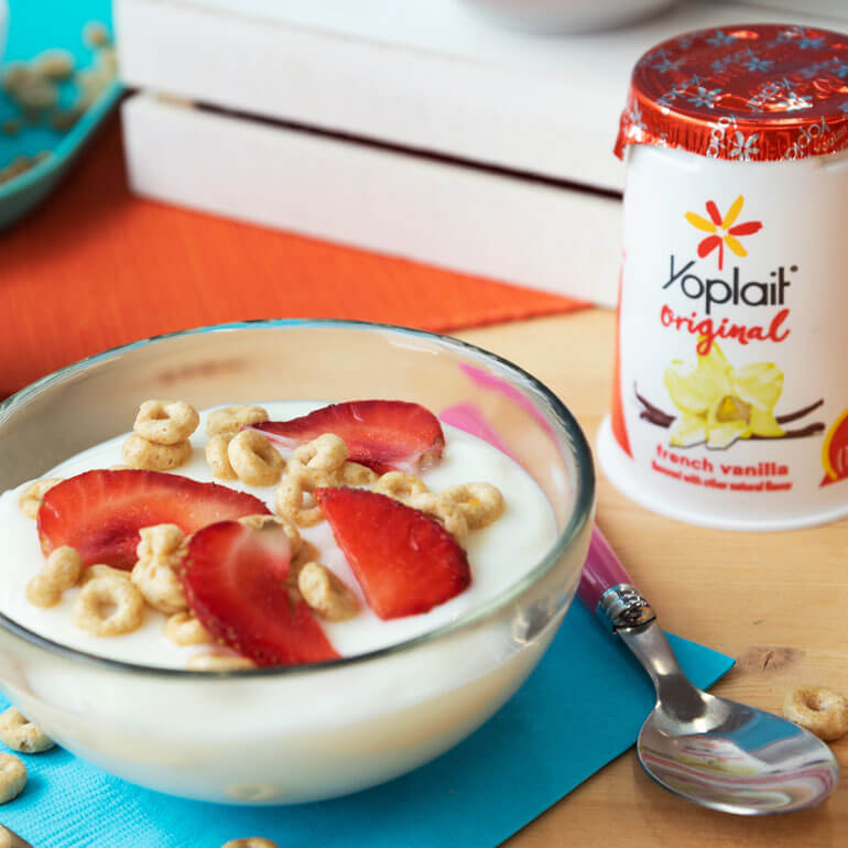 Yoplait yogurt and breakfast