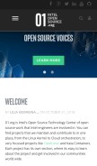 How 01.org looks like on a mobile device such as an iPhone.