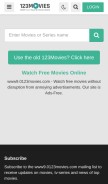 How 0123movies.com looks like on a mobile device such as an iPhone.