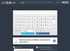 How 0calc.es looks like on a tablet such as an iPad.