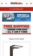 How 1000bulbs.com looks like on a mobile device such as an iPhone.