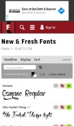 How 1001fonts.com looks like on a mobile device such as an iPhone.