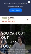 How 100daysofrealfood.com looks like on a mobile device such as an iPhone.