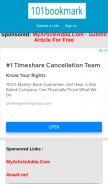 How 101bookmark.com looks like on a mobile device such as an iPhone.