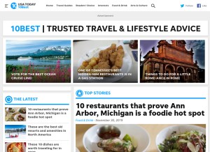 How 10best.com looks like on a tablet such as an iPad.