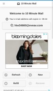 How 10minutemail.net looks like on a mobile device such as an iPhone.