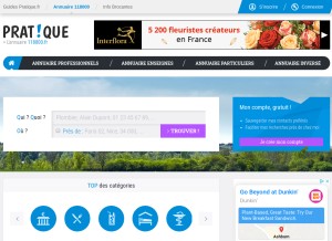 How 118000.fr looks like on a tablet such as an iPad.
