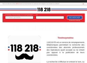 How 118218.fr looks like on a tablet such as an iPad.