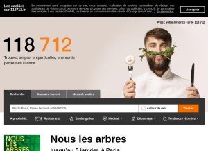 How 118712.fr looks like on a tablet such as an iPad.