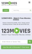 How 123-movies.com looks like on a mobile device such as an iPhone.