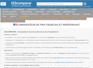 How 123comparer.fr looks like on a tablet such as an iPad.