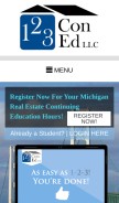 How 123coned.com looks like on a mobile device such as an iPhone.