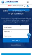 How 123dentist.com looks like on a mobile device such as an iPhone.